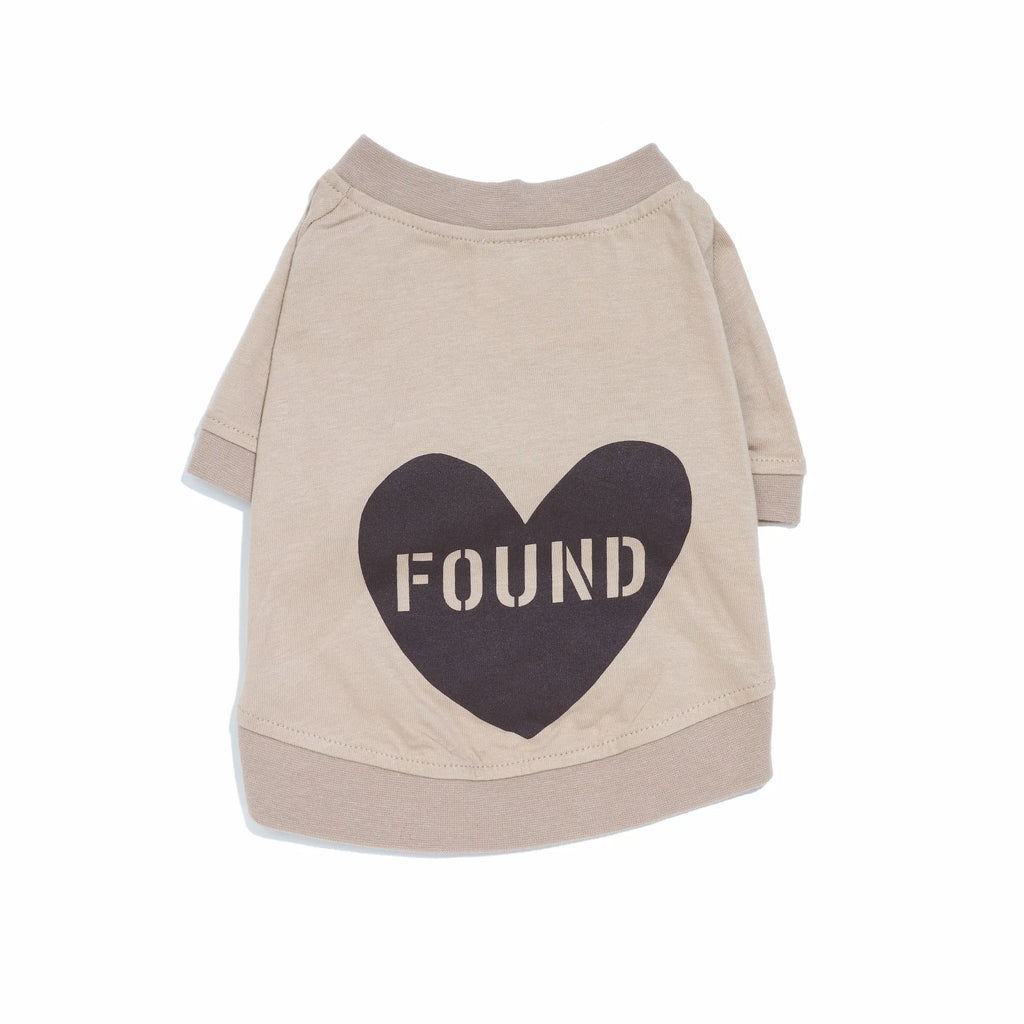 FMA Big Full Heart Animal T-Shirt Taupe Chocolate