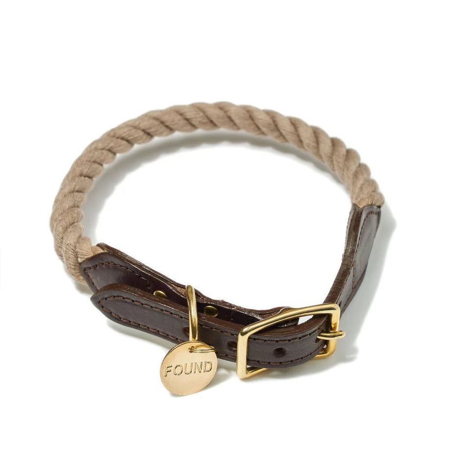 FMA rope collar dark tan
