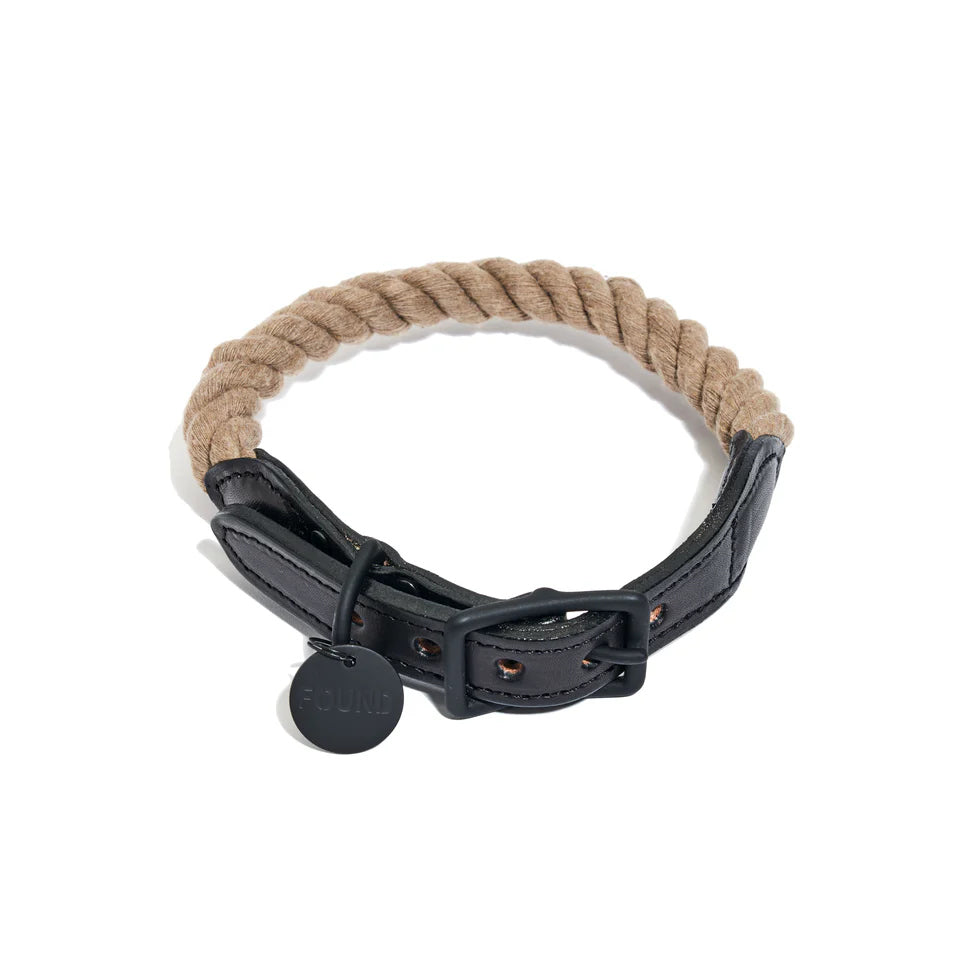 FMA rope collar matte black natural