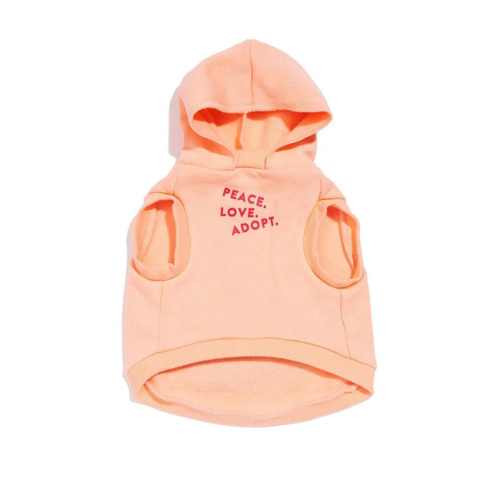 FMA Big Full Heart Animal Hoodie Coral Peach