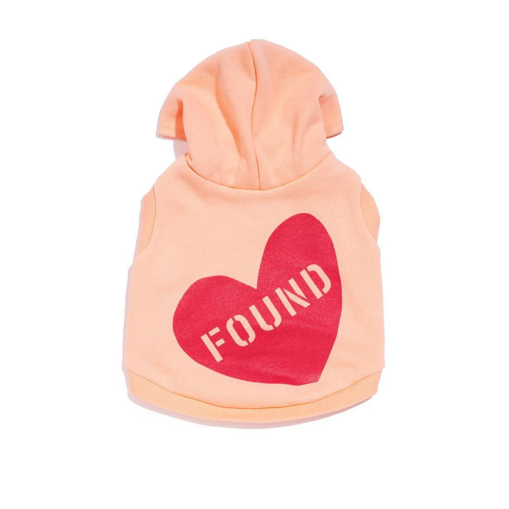 FMA Big Full Heart Animal Hoodie Coral Peach
