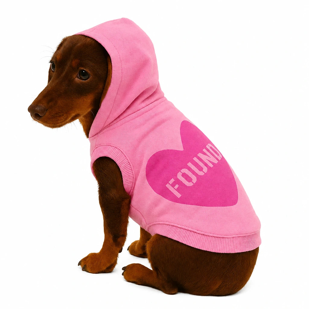 FMA Big Full Heart Animal Hoodie Pink Magenta